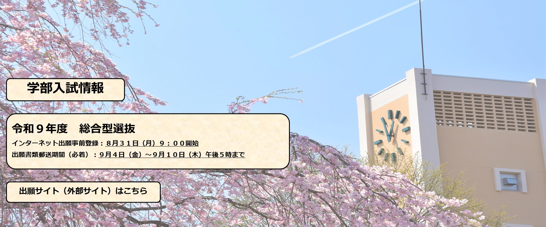 総合型選抜の出願について イメージ